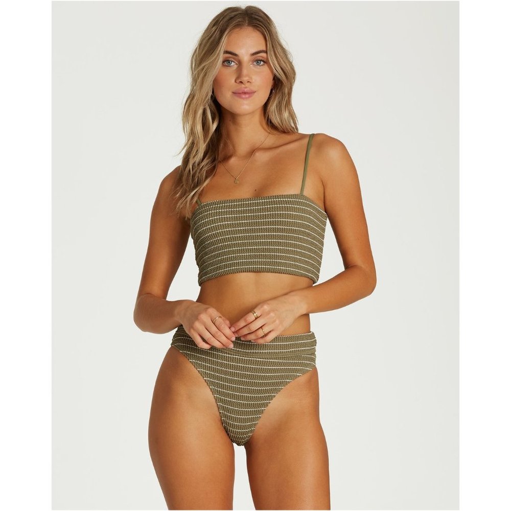 Billabong Striped Green High Waisted Bikini Set - Picture 2 of 15
